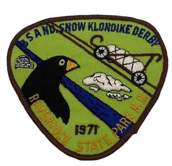 Boy Scout Patch 1971 BSA No Snow Klondike Derby Ravenrock Park NC Penguin Igloo