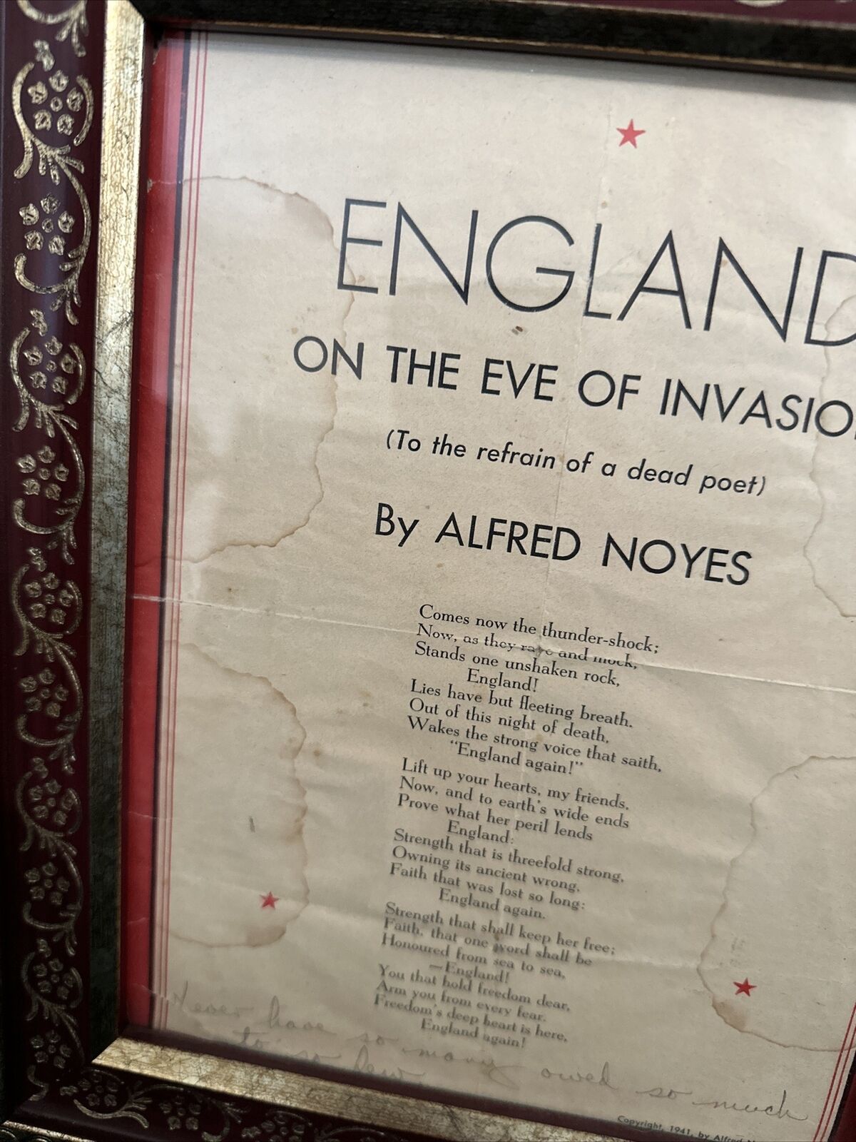 ENGLAND ON THE EVE OF INVASION ( To The Refrain Of A Dead Poet) Poem By Alfred N