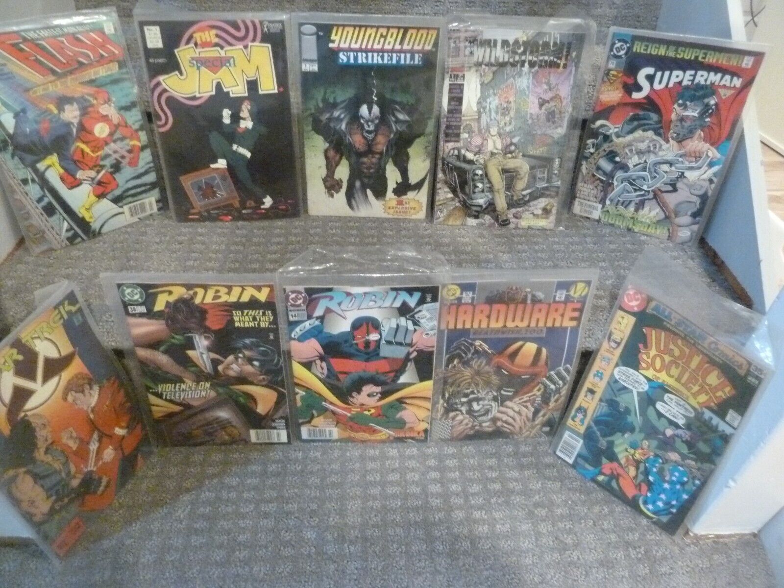 DC Image comic book lot estate sale find Superman Flash Justice Society Robin
