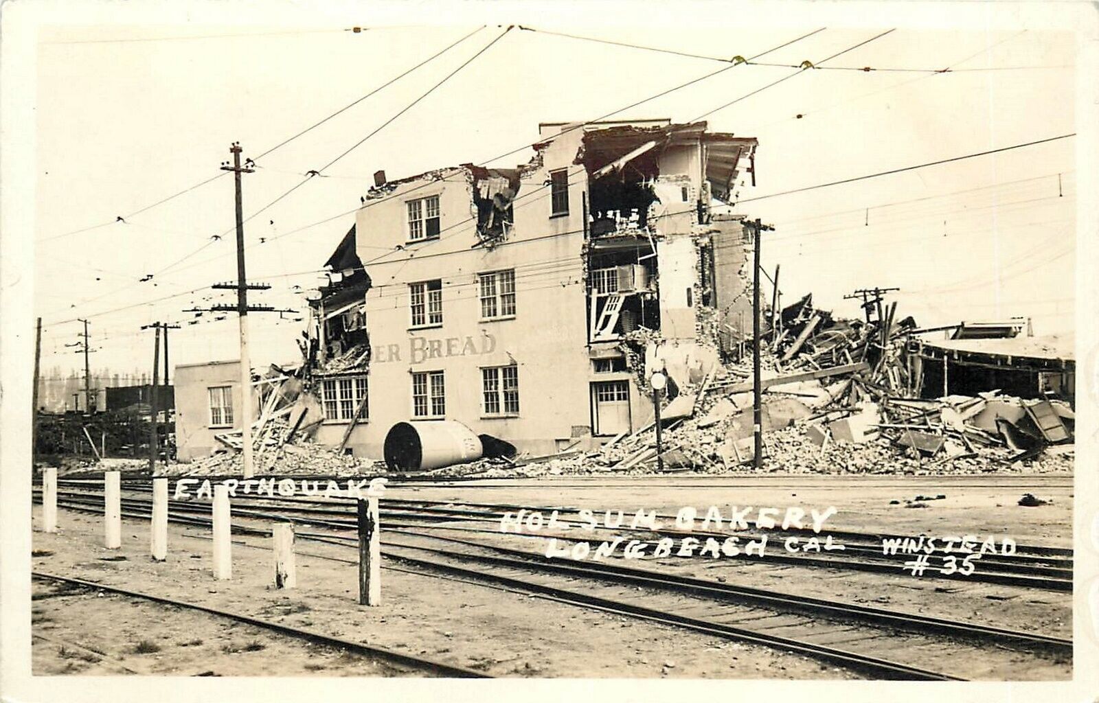 Postcard RPPC 1933 Long Beach California Earthquake Damage 24-5727