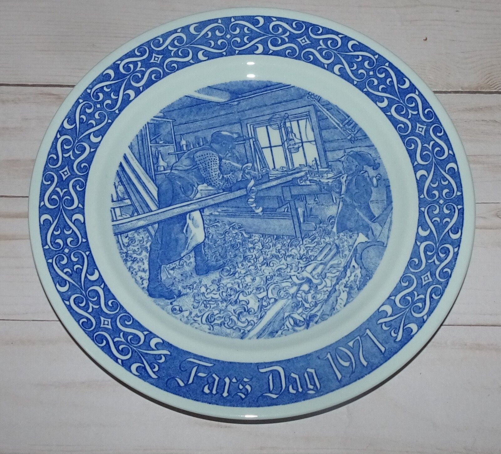 Rorstrand Sweden Fars Dag 1971 Father\'s Day Limited Edition Porcelain Plate