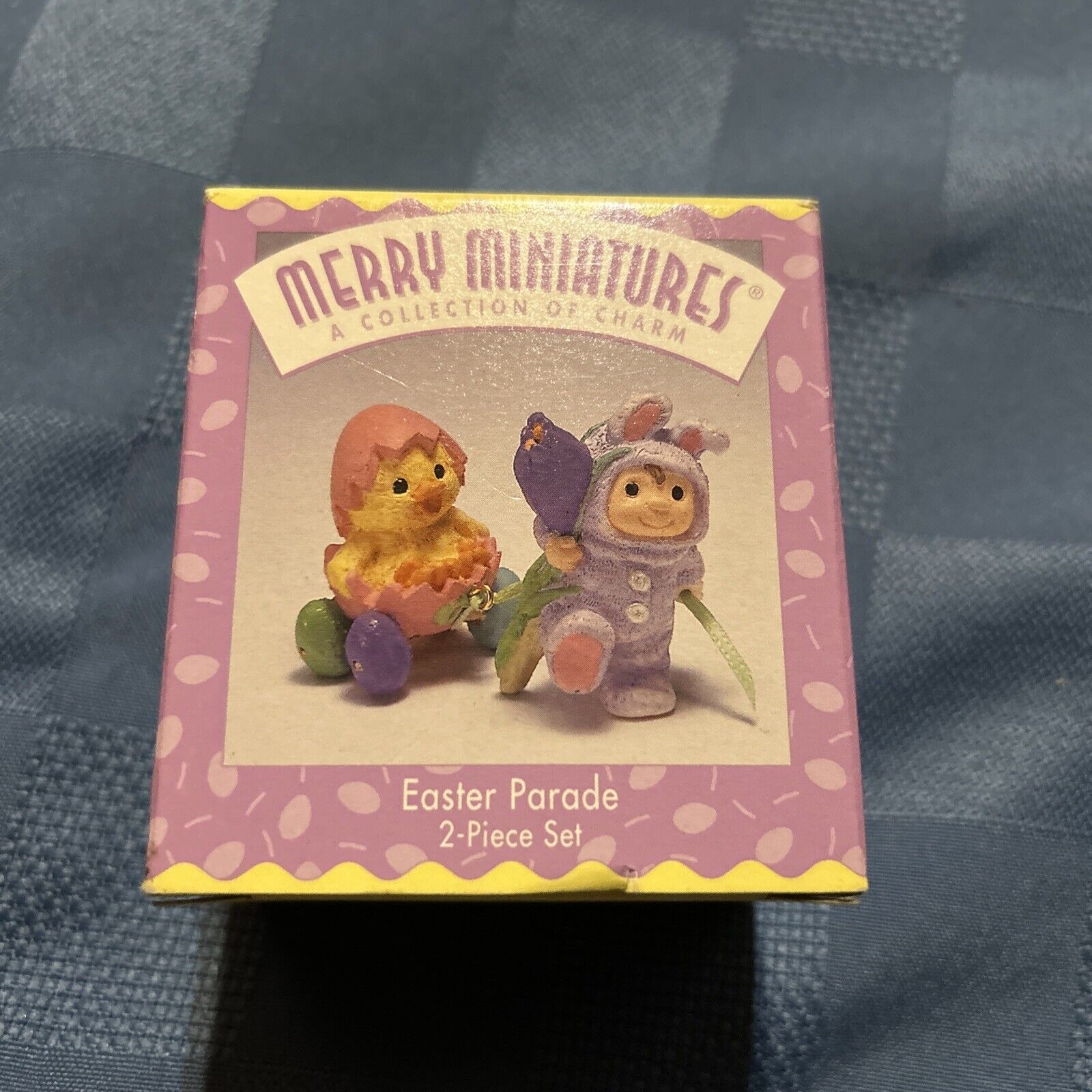 Vintage Hallmark Merry Miniatures in box 2-Pc Set \'Easter Parade\' 1997