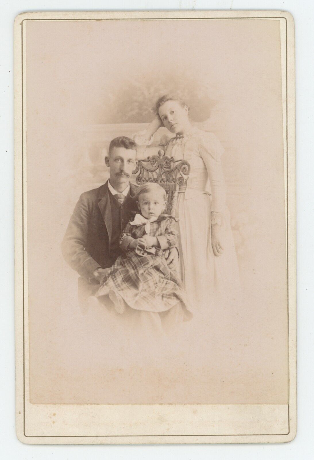 Antique c1880s Cabinet Card  Stunning Portrait of Beautiful Family Lawrence, MA
