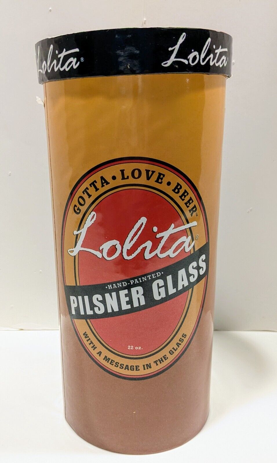 Lolita Birthday Beer Glass Hand Painted Lager 22 oz Pilsner NEW in Gift Box