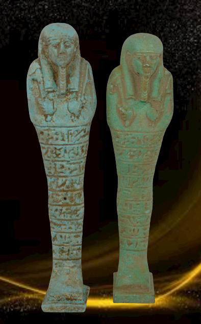 Rare Antique 2 Ushabtis Tomb Servants Ancient Egyptian BC