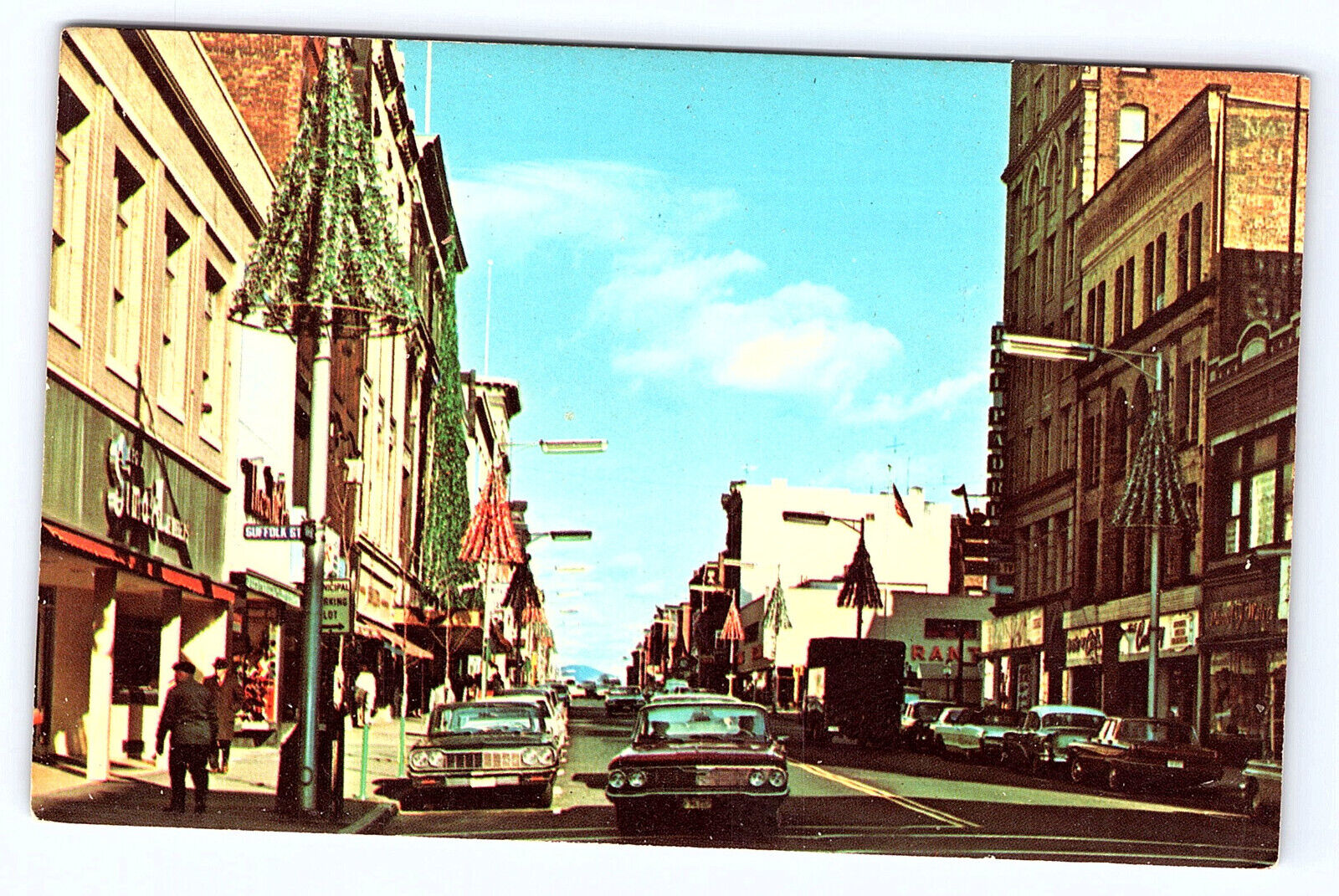 Holyoke Massachusetts Mass High Street postcard B293