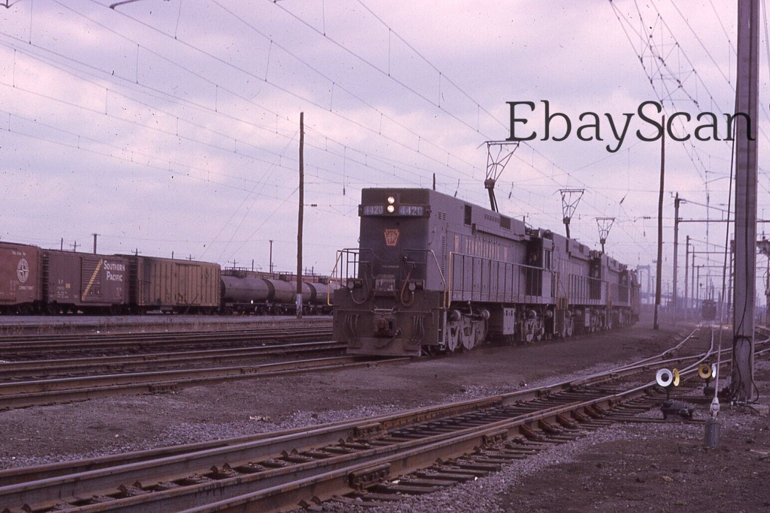 Vintage Original 35mm Kodachrome Slide PRR Pennsylvania Railroad Trains 1966