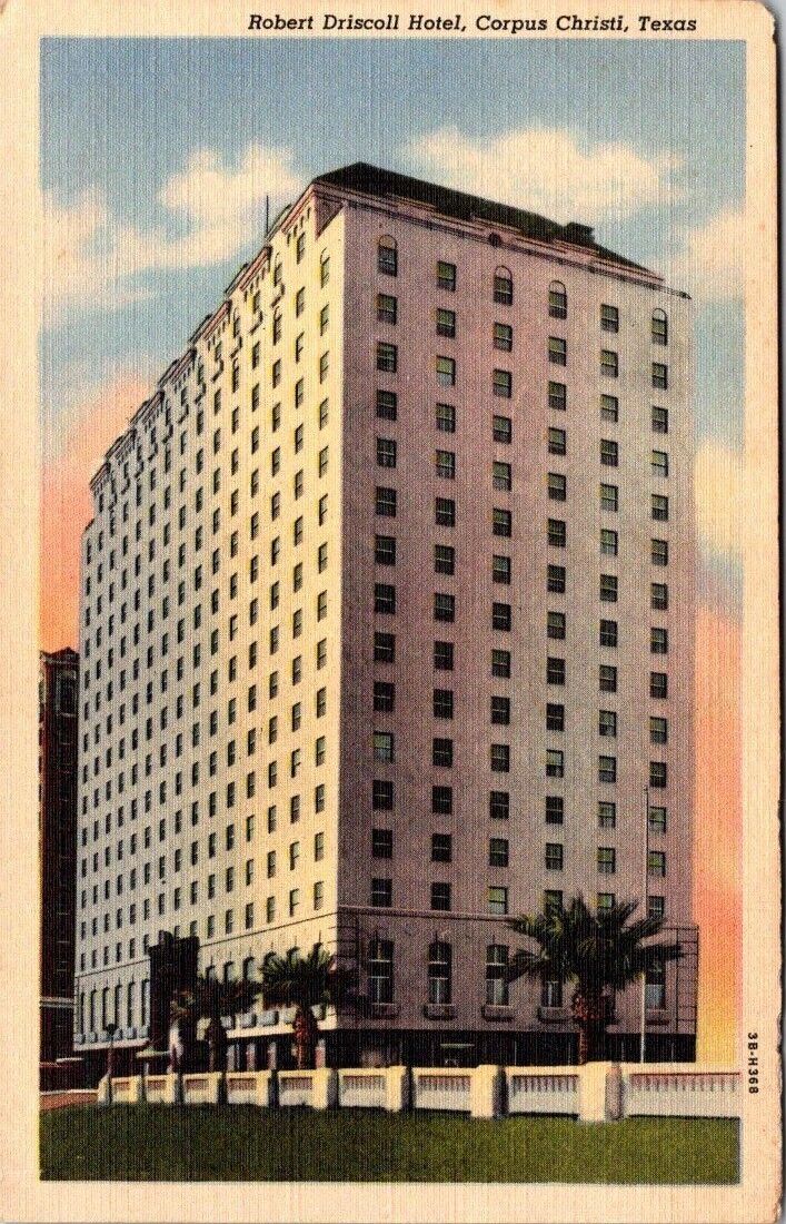 VTG Robert Driscoll Hotel, Corpus Christi TX, Linen, Unposted, Palm Trees