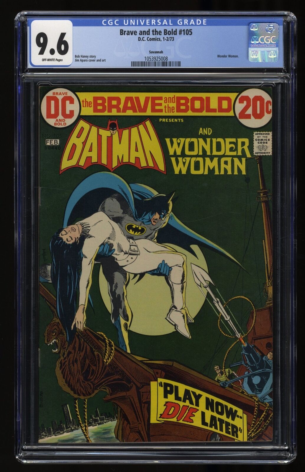 Brave And The Bold #105 CGC NM+ 9.6 Off White Savannah Batman Wonder Woman