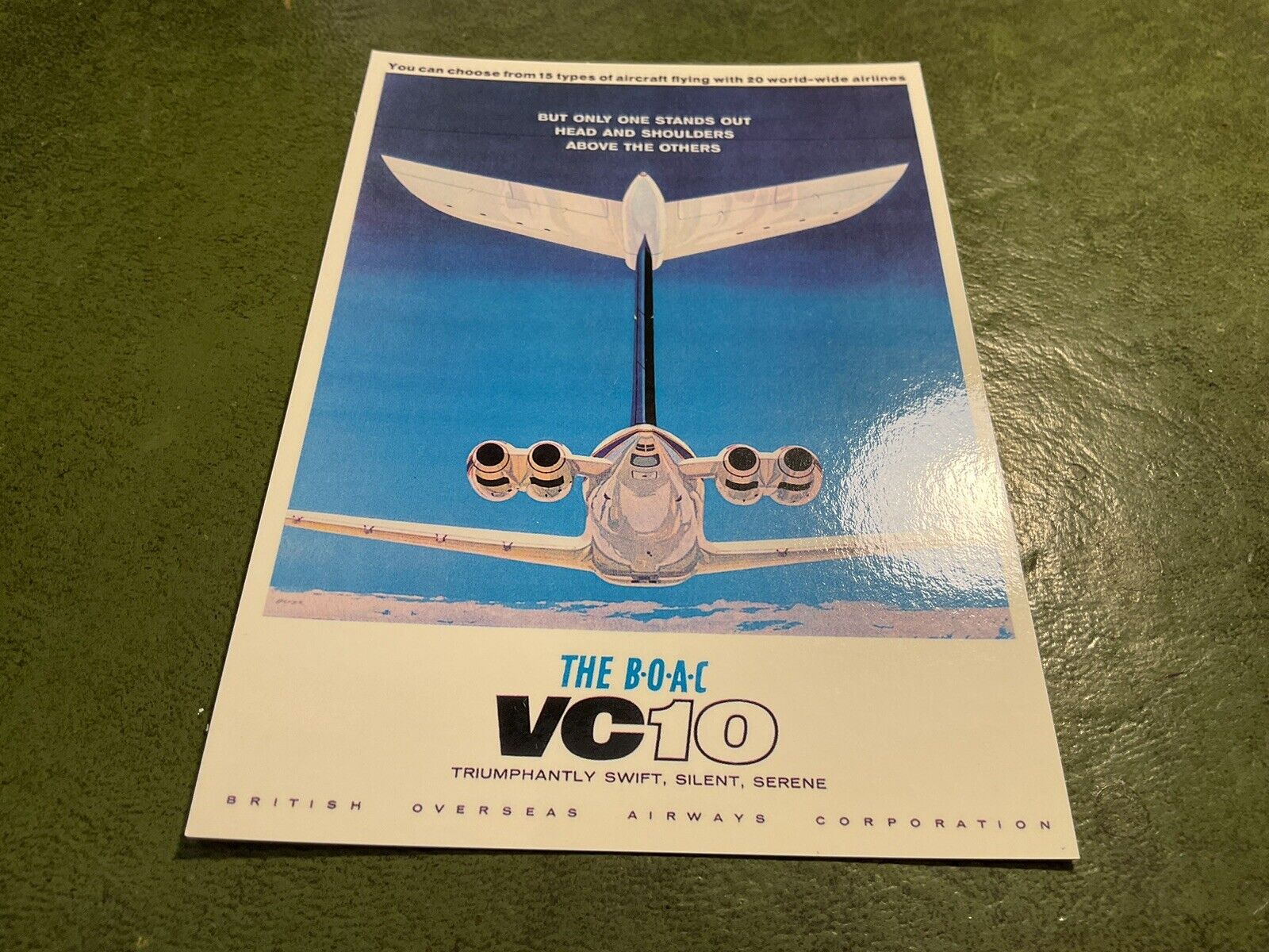 BEAUTIFUL AND RARE BOAC VC10 POSTCARD . BRAND NEW