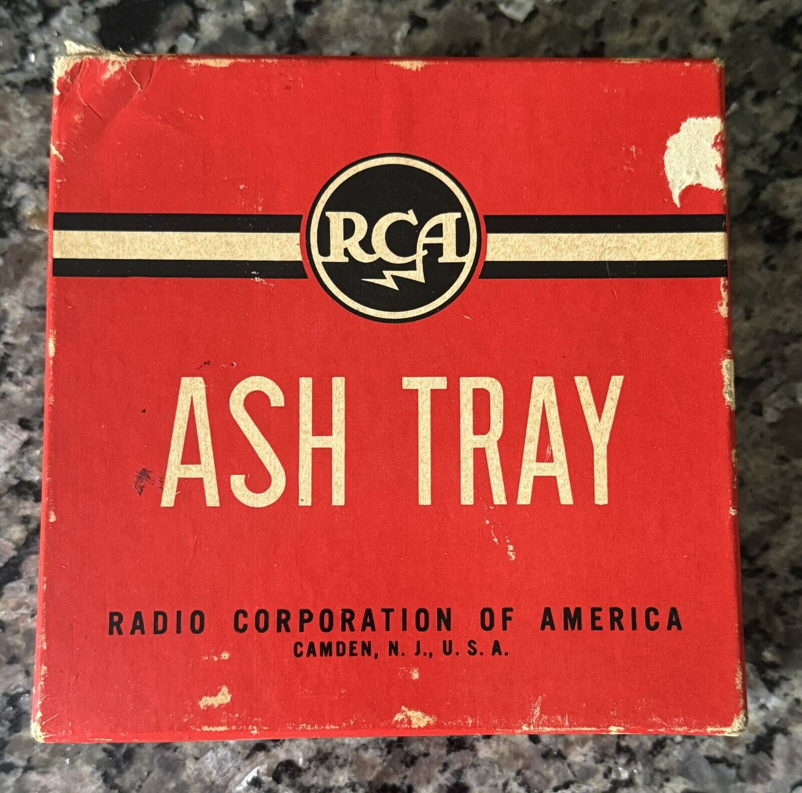 RARE VINTAGE RCA Ashtray W/Original Box & Insert 