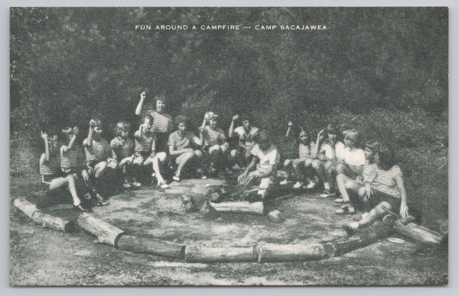 Girls Camp Sacajawea Campfire Newfield NJ Vintage Postcard 0644