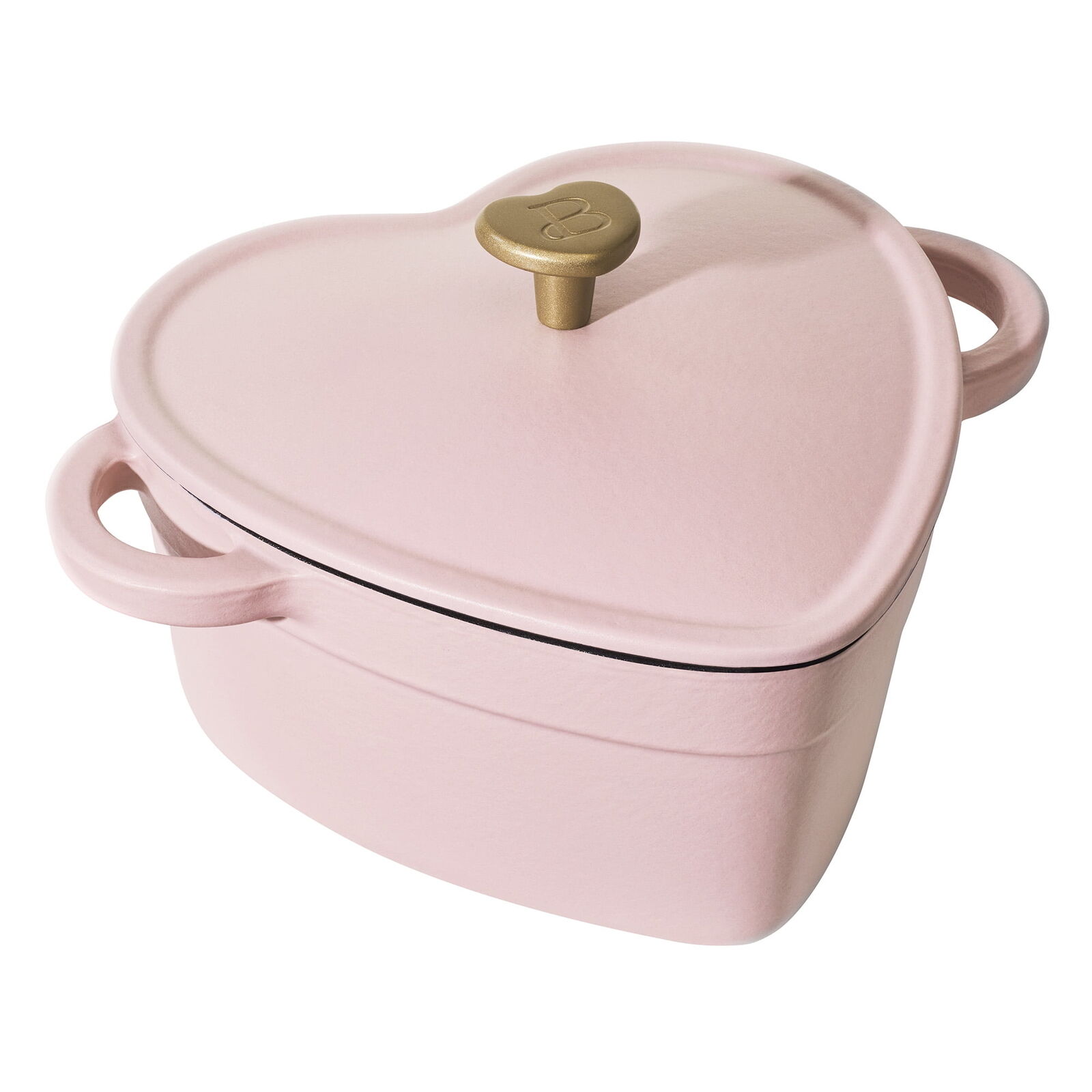 Beautiful 2QT Cast Iron Heart Dutch Oven, Pink Champagne by Drew Barrymore......
