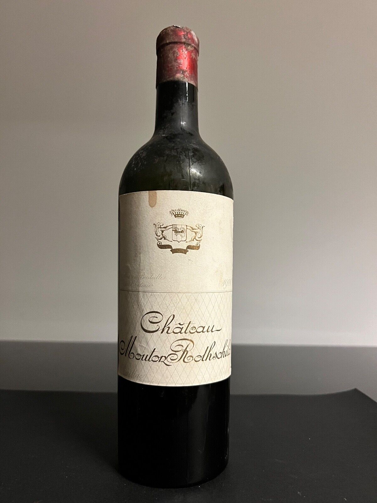 Rare Château Mouton Rothschild  1928 Empty Wine Bottle