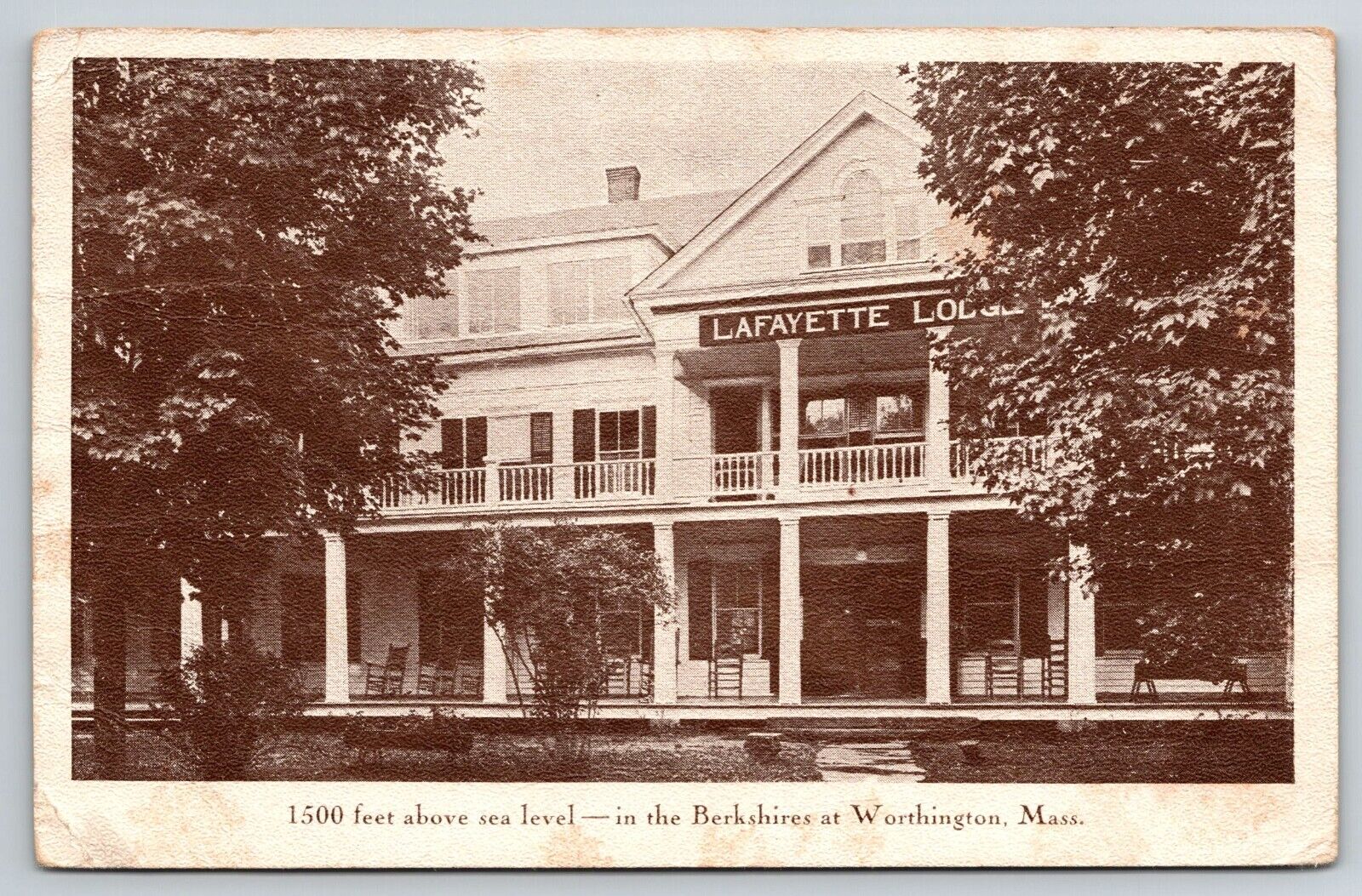 Lafayette Lodge in the Berkshires, Worthington, Massachusetts Postcard MA105