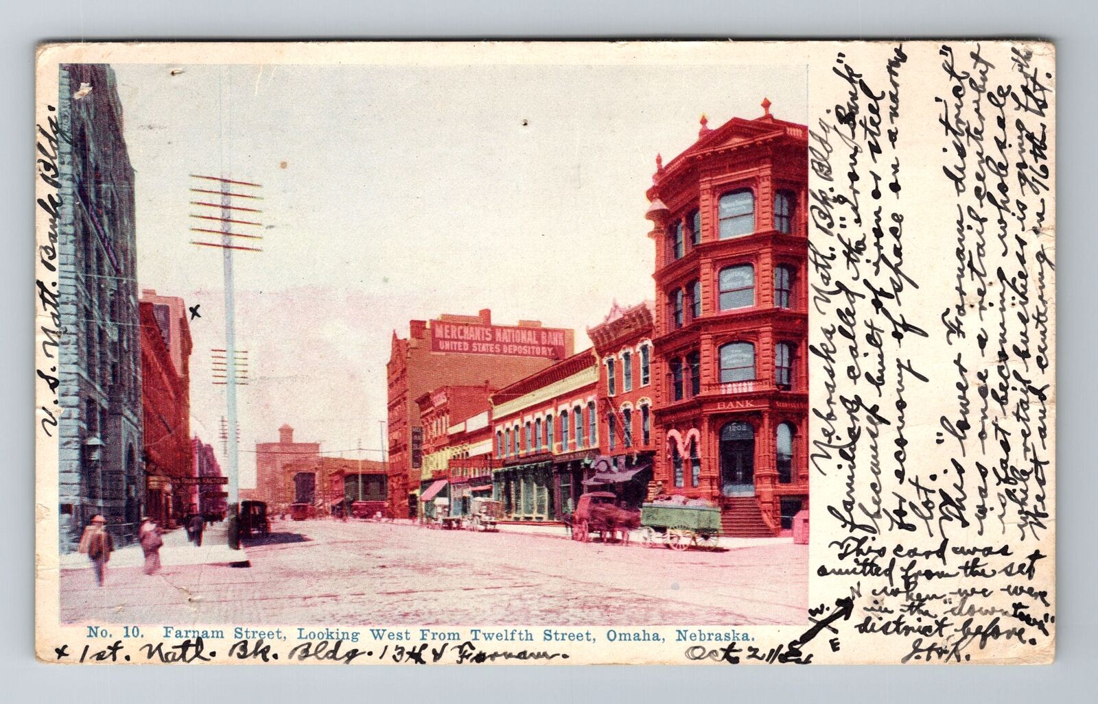 Omaha NE-Nebraska, Merchants National Bank, c1904 Antique Vintage Postcard