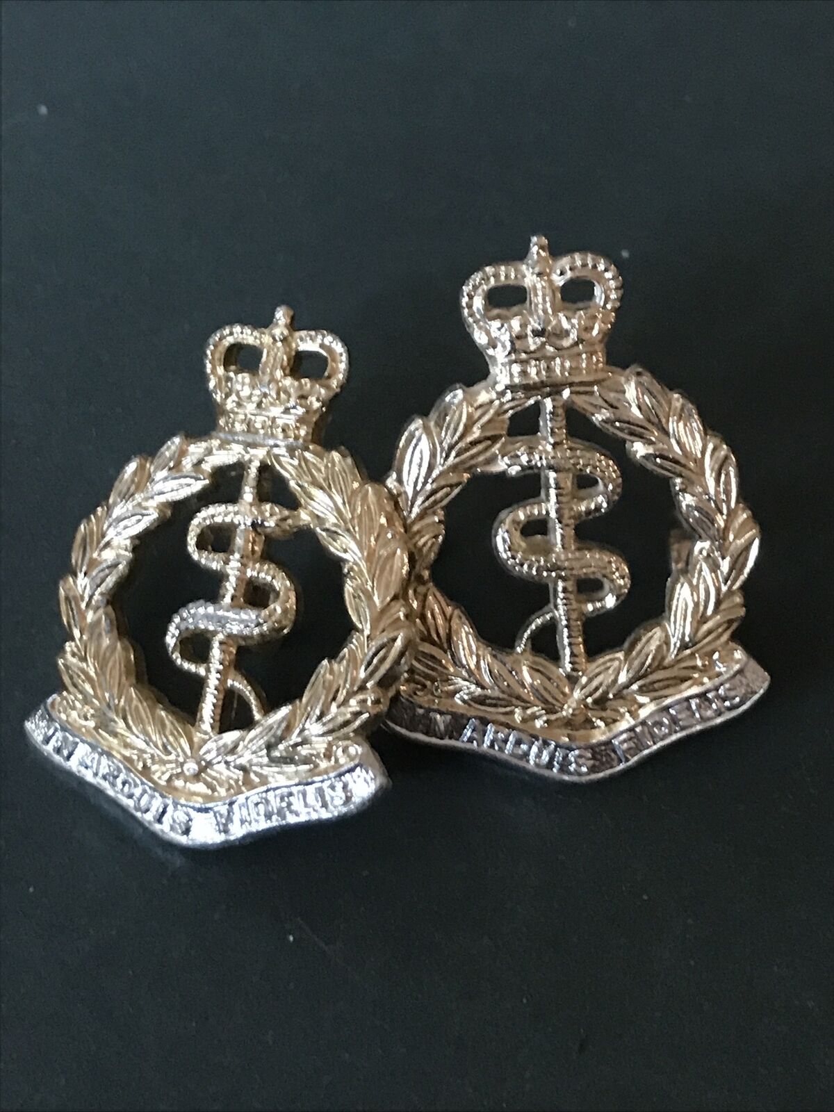 Royal Army Medical Corps-RAMC-British Army Stay Bright-Collar Badges