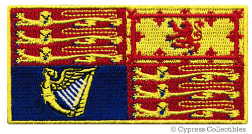 QUEEN ELIZABETH II FLAG PATCH iron-on ROYAL STANDARD BRITISH ROYAL KING CHARLES