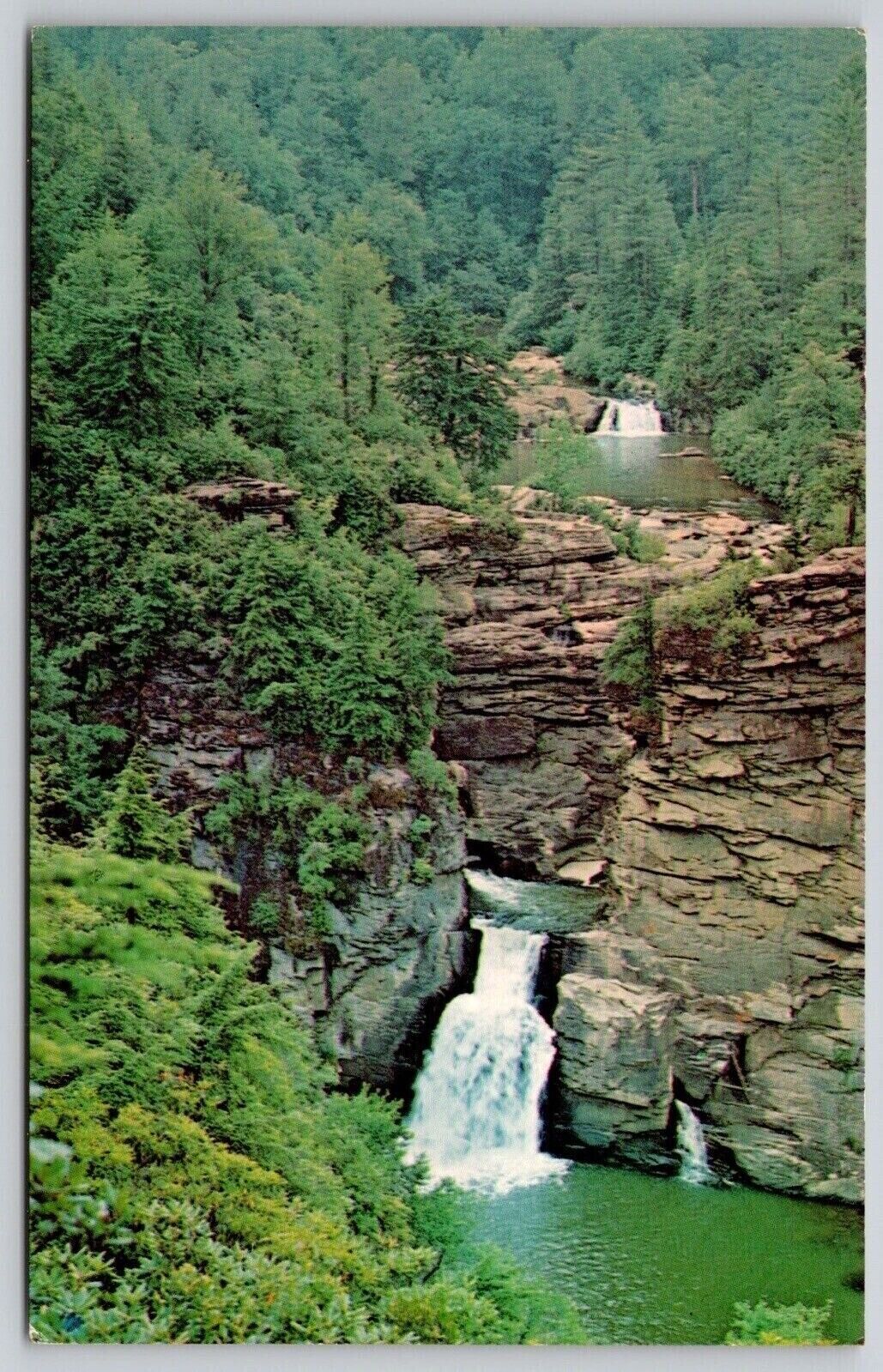 Linville Gorge Lower Upper Falls Western North Carolina Birds Eye View Postcard