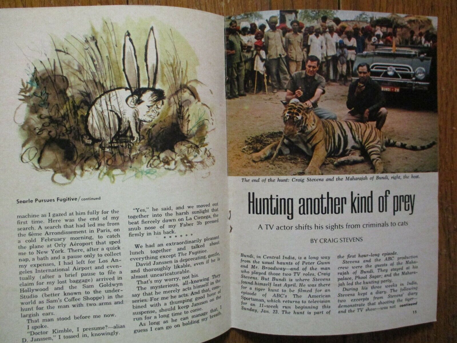 Jan-1966 TV Guide Magza(CRAIG STEVENS/DAVID JANSSEN/WERNER KLEMPERER/PAT CROWLEY