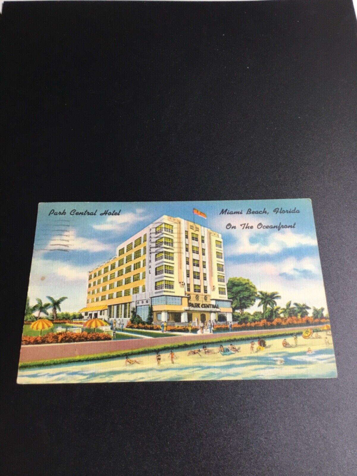 1951 Miami Beach, FL Postcard - Park Central Hotel 1556