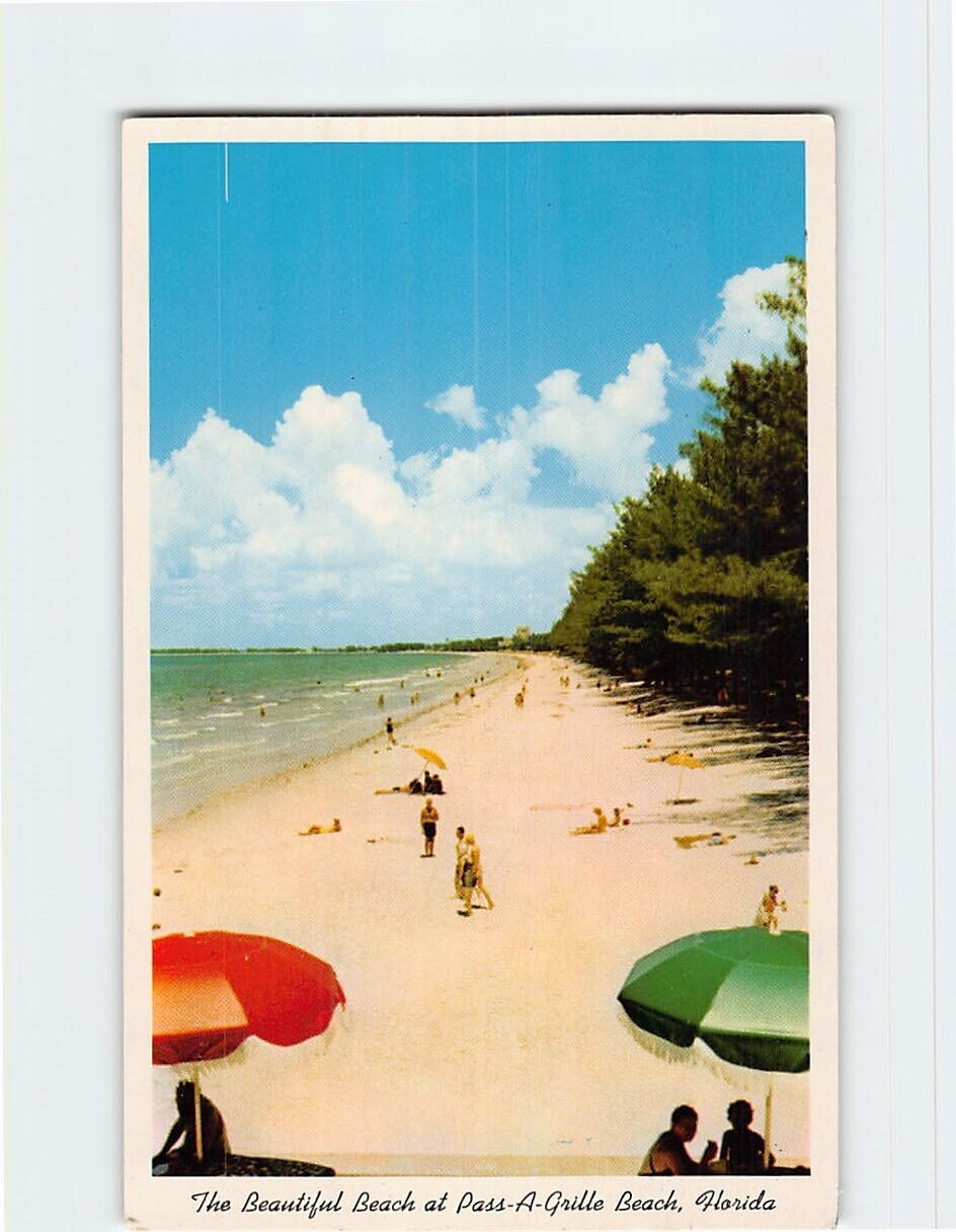 Postcard Beautiful Beach at Pass-A-Grille Beach Florida USA