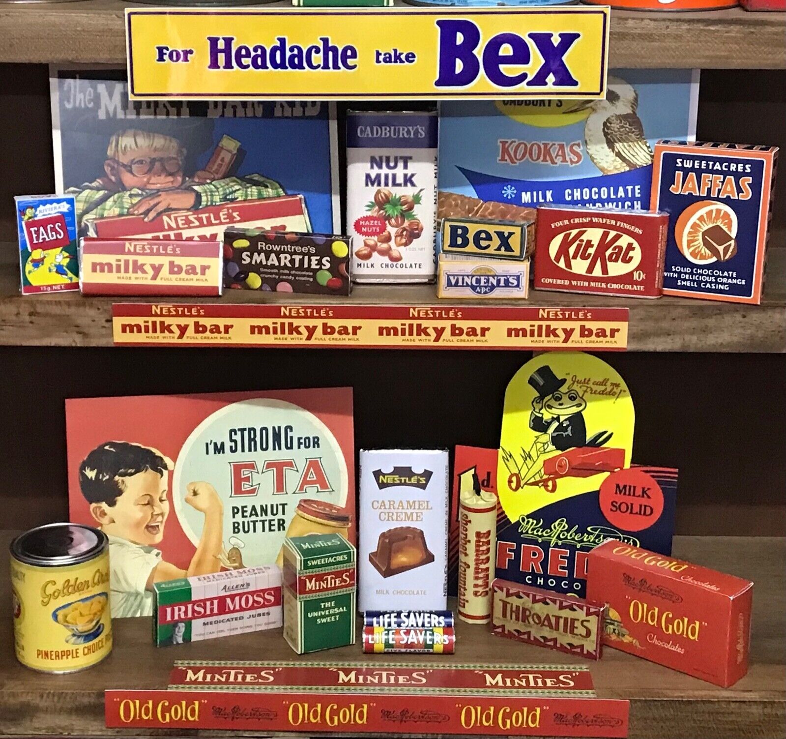 Vintage Milk Bar Old Shop Packaging & Signs Collection Bex Cadbury's Jaffas MORE