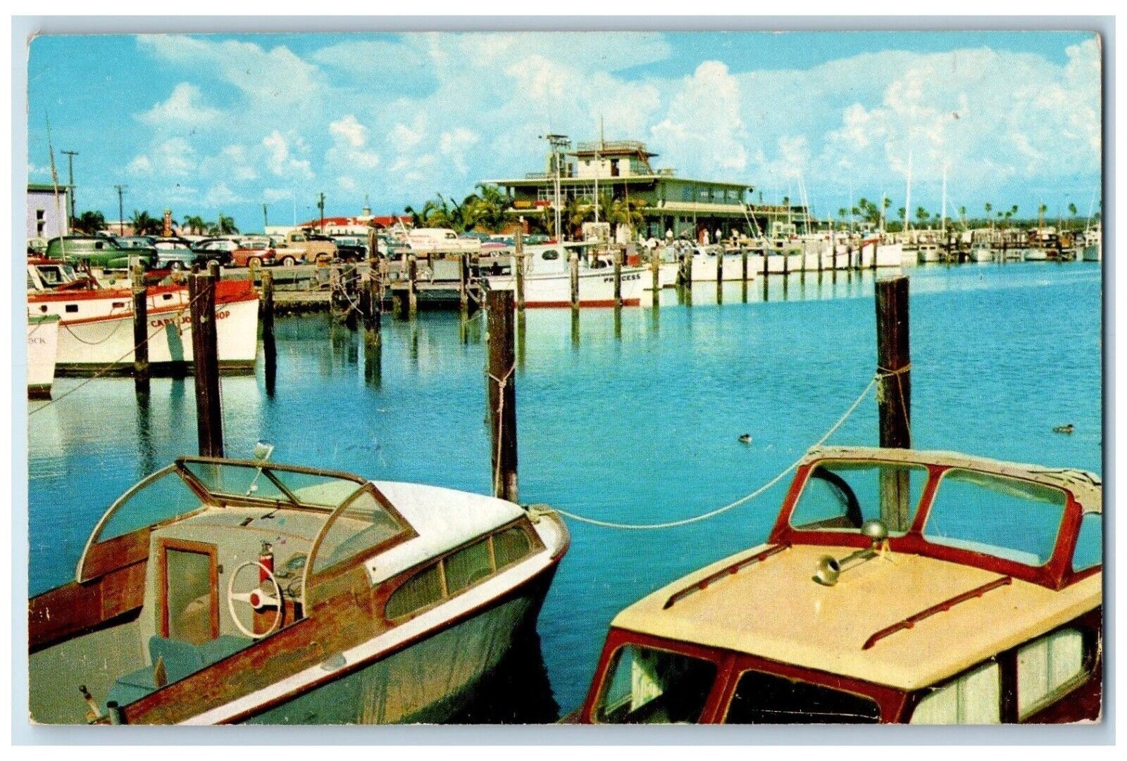 1960 The Magnificent Marina At Clearwater Beach Florida FL Vintage Postcard