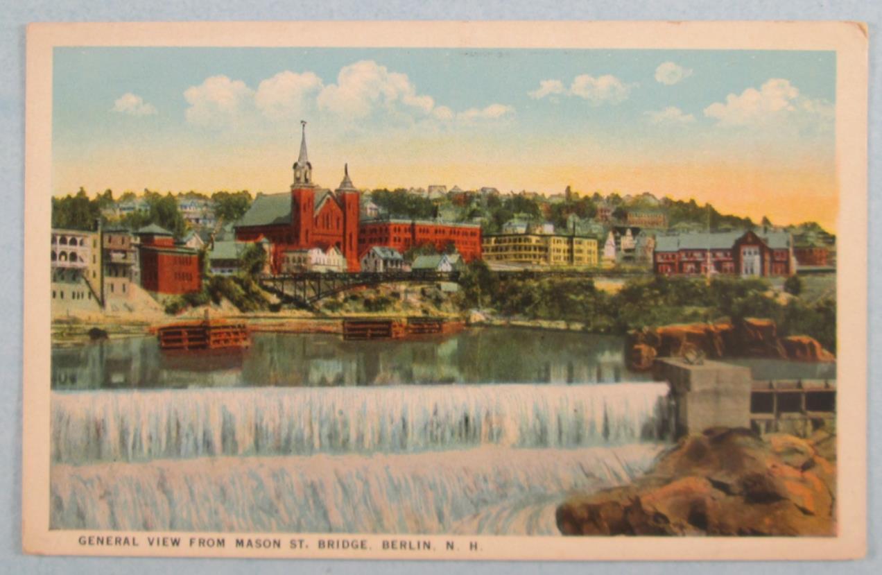 General View From Mason St. Bridge, Berlin, NH New Hampshire Postcard (#F662)