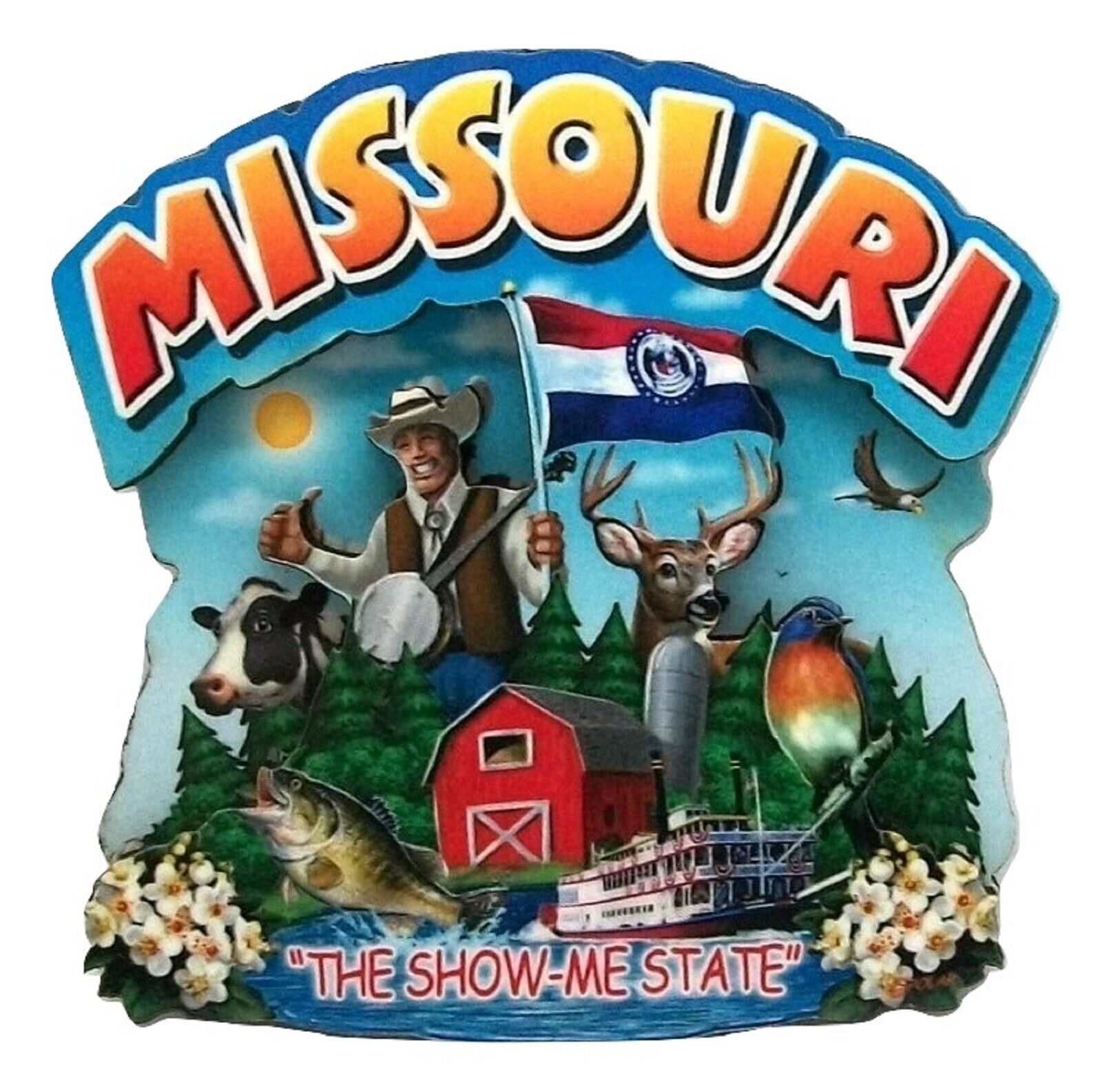 Missouri the Show Me State Artwood Montage Fridge Magnet