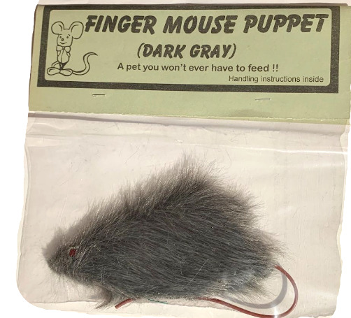FINGER MOUSE PUPPET Gray The Judy Magic Trick Clown Fake Toy Funny Animated Jump