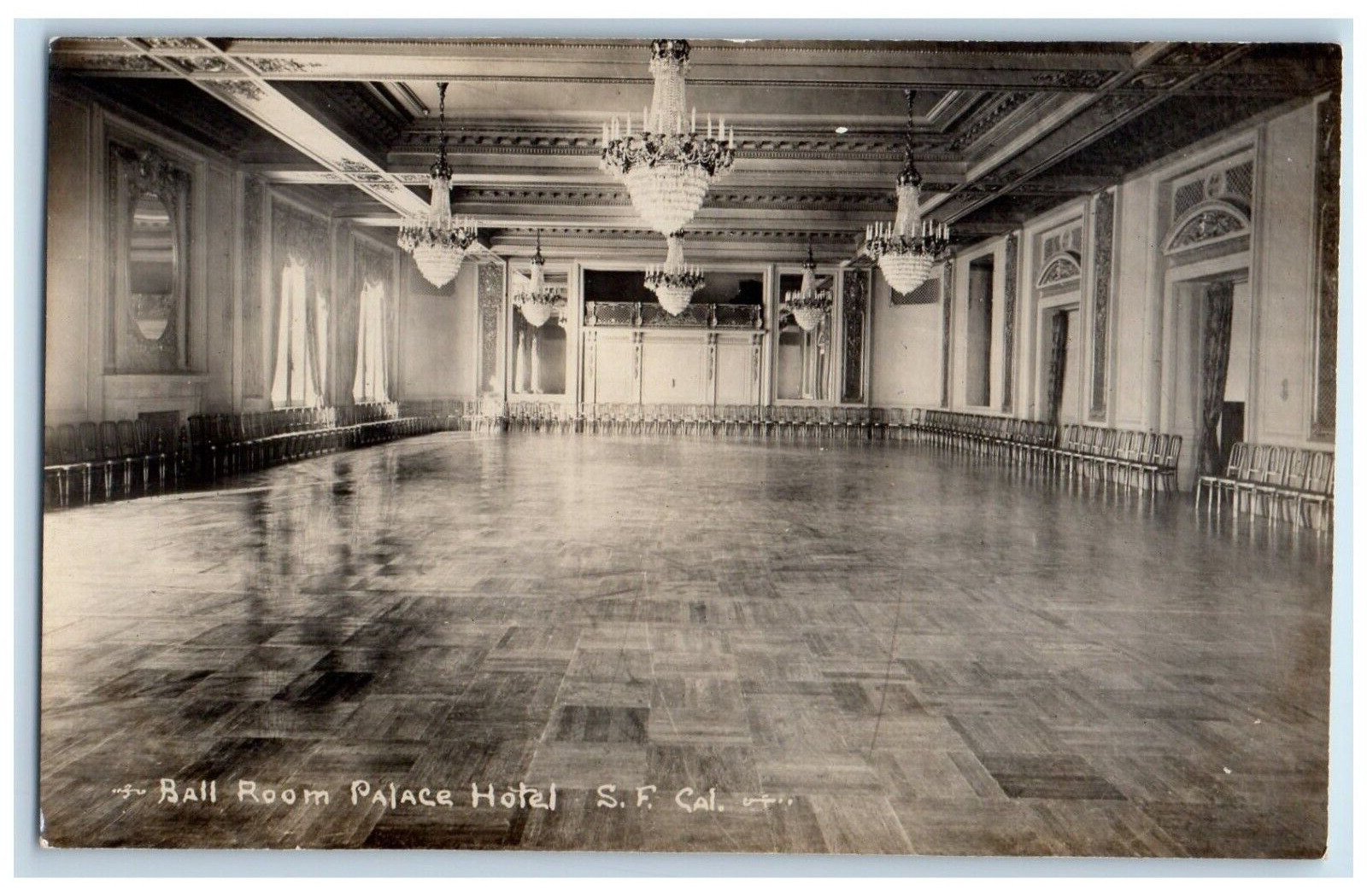 c1910\'s Palace Hotel Ballroom Interior San Francisco CA RPPC Photo Postcard