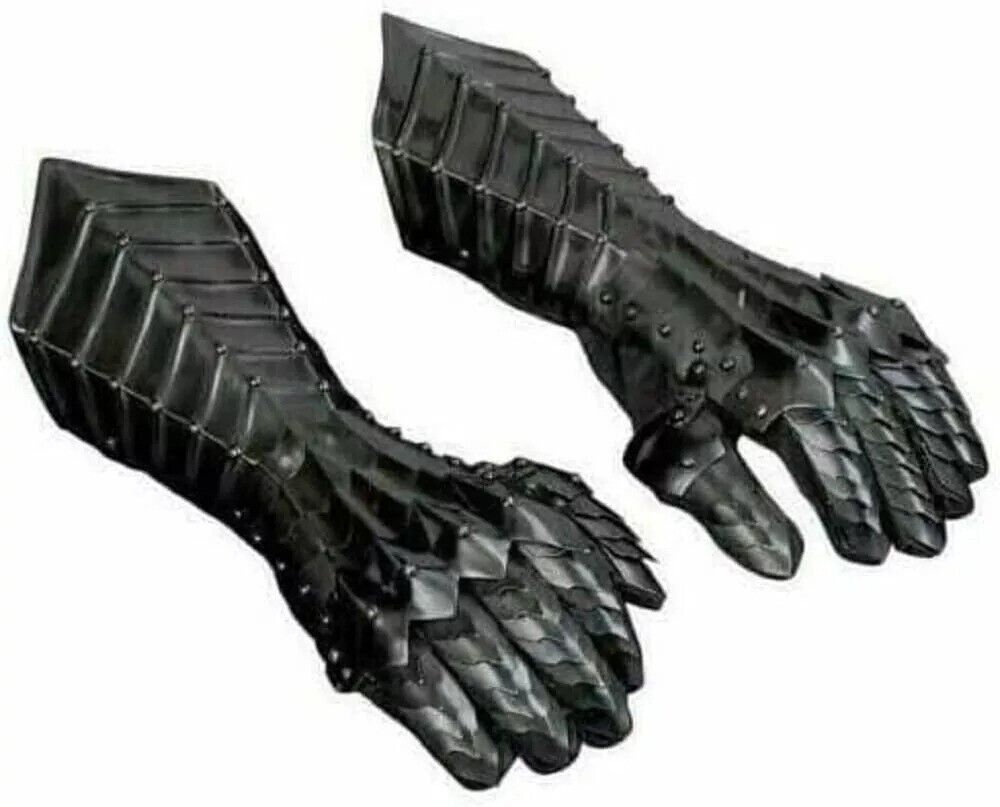 Medieval Steel Gauntlets Late Narzgul Knight Finger Gloves SCA LARP Armor
