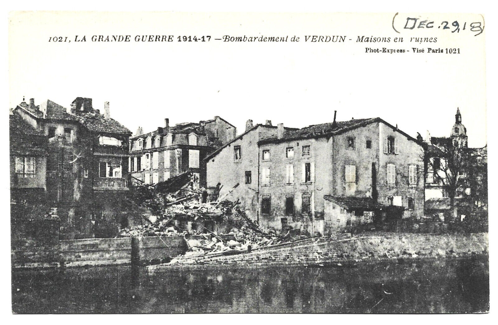 France VERDUN Ruins WWI After Bombardment In Great War French Vintage Postcard