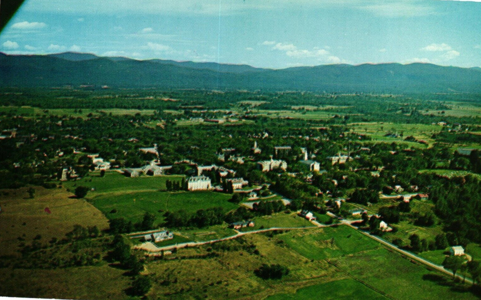 Aerial View Showing College Middlebury Vermont Vintage Postcard C1950 Unposted