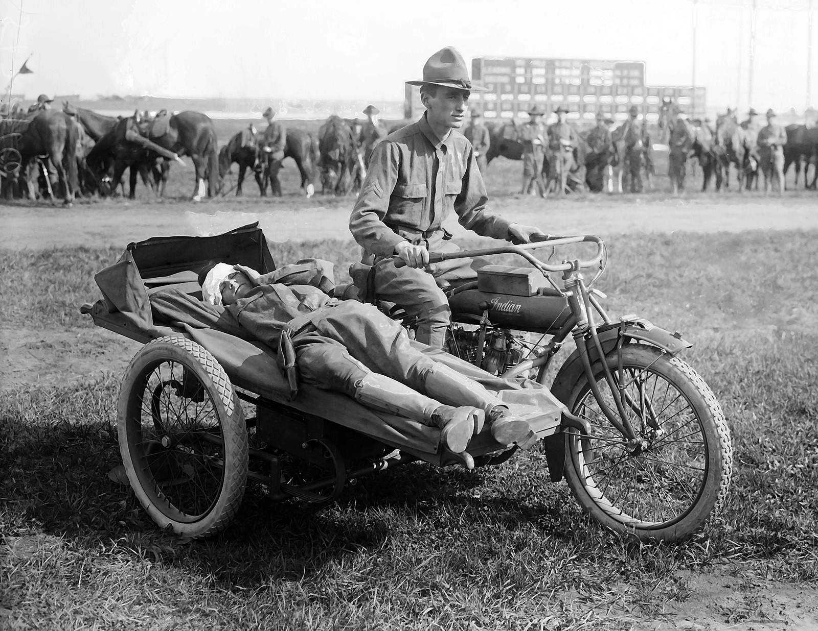 1916 Cycle Ambulance, Sheepshead Bay, NY Vintage/ Old Photo 8.5