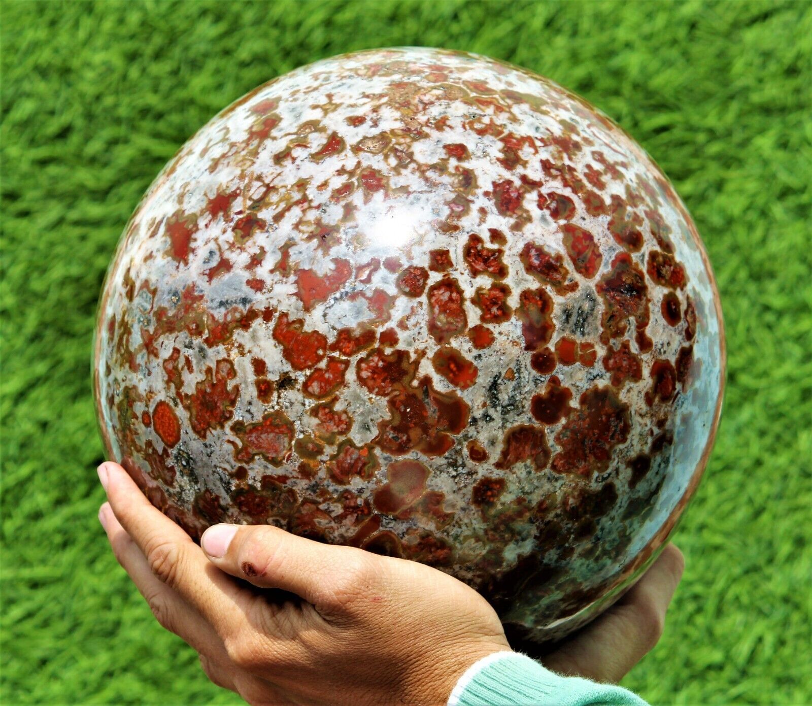 Huge 23cm / 40lbs Red Cobra Jasper Crystal Stone Healing Decor Gemstone Sphere