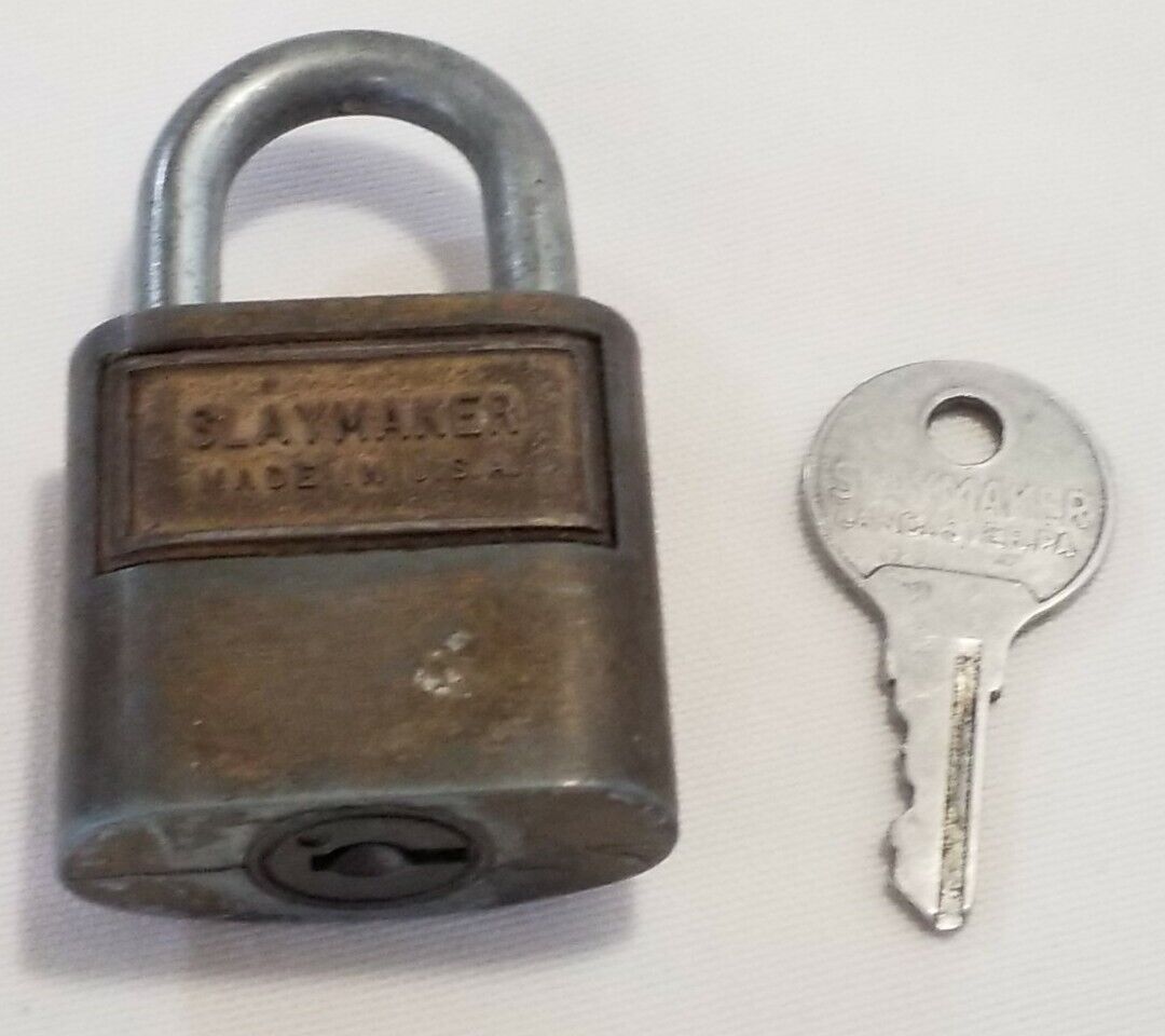 Vintage Slaymaker Padlock W Original Aluminum Key Made n USA 7/8\