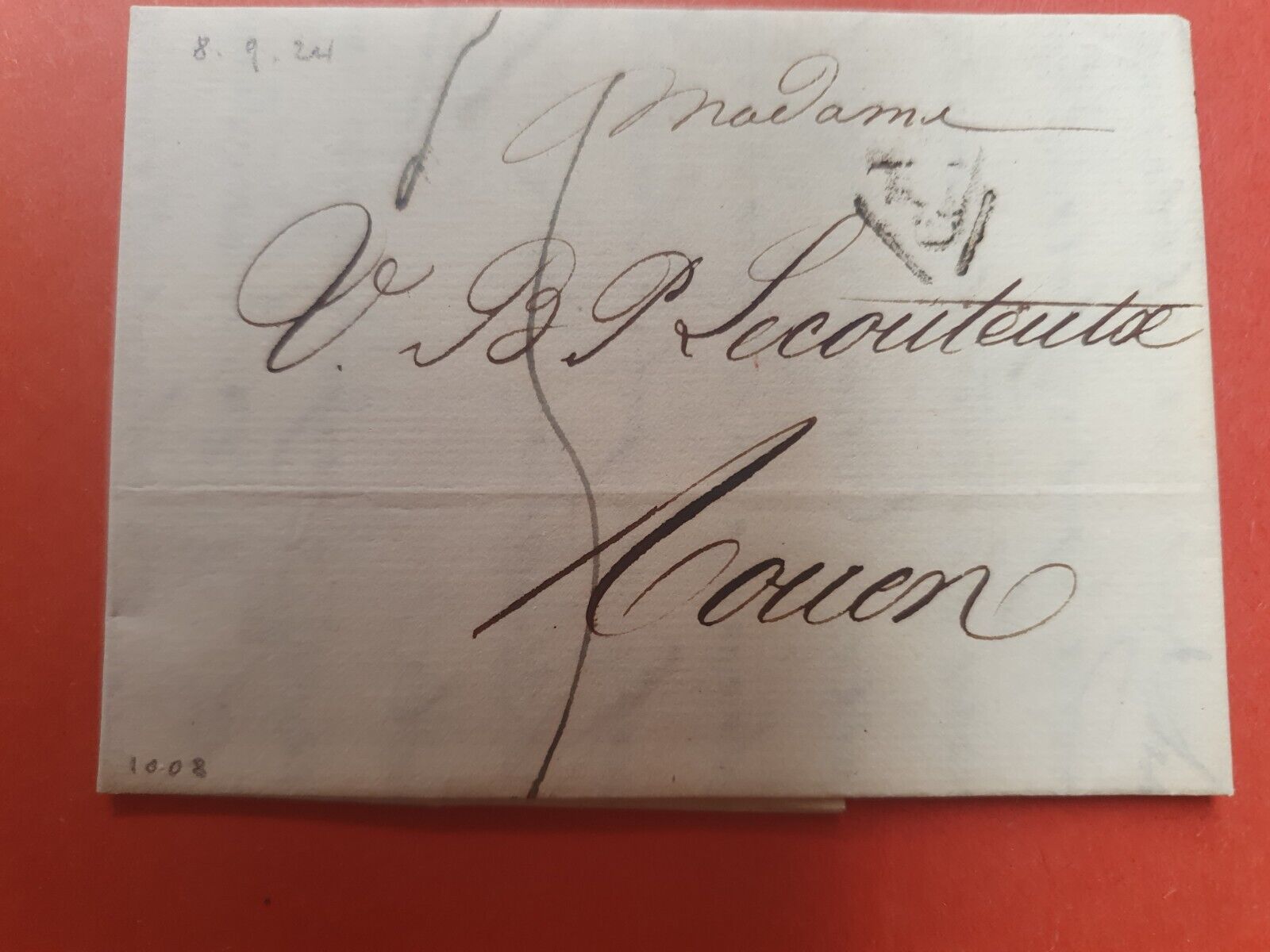 Letter with text from Paris to Rouen in 1824 - ref 2857