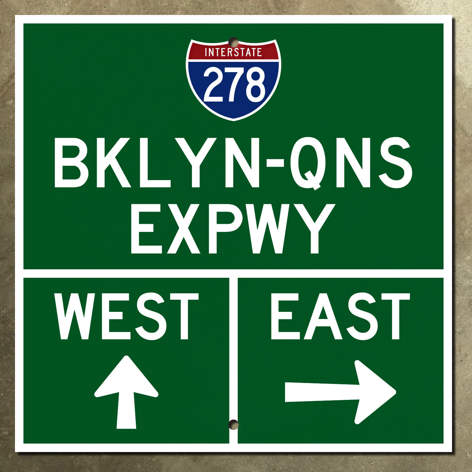 New York City Brooklyn Queens Expressway highway marker road sign 1965 NYC 5x5