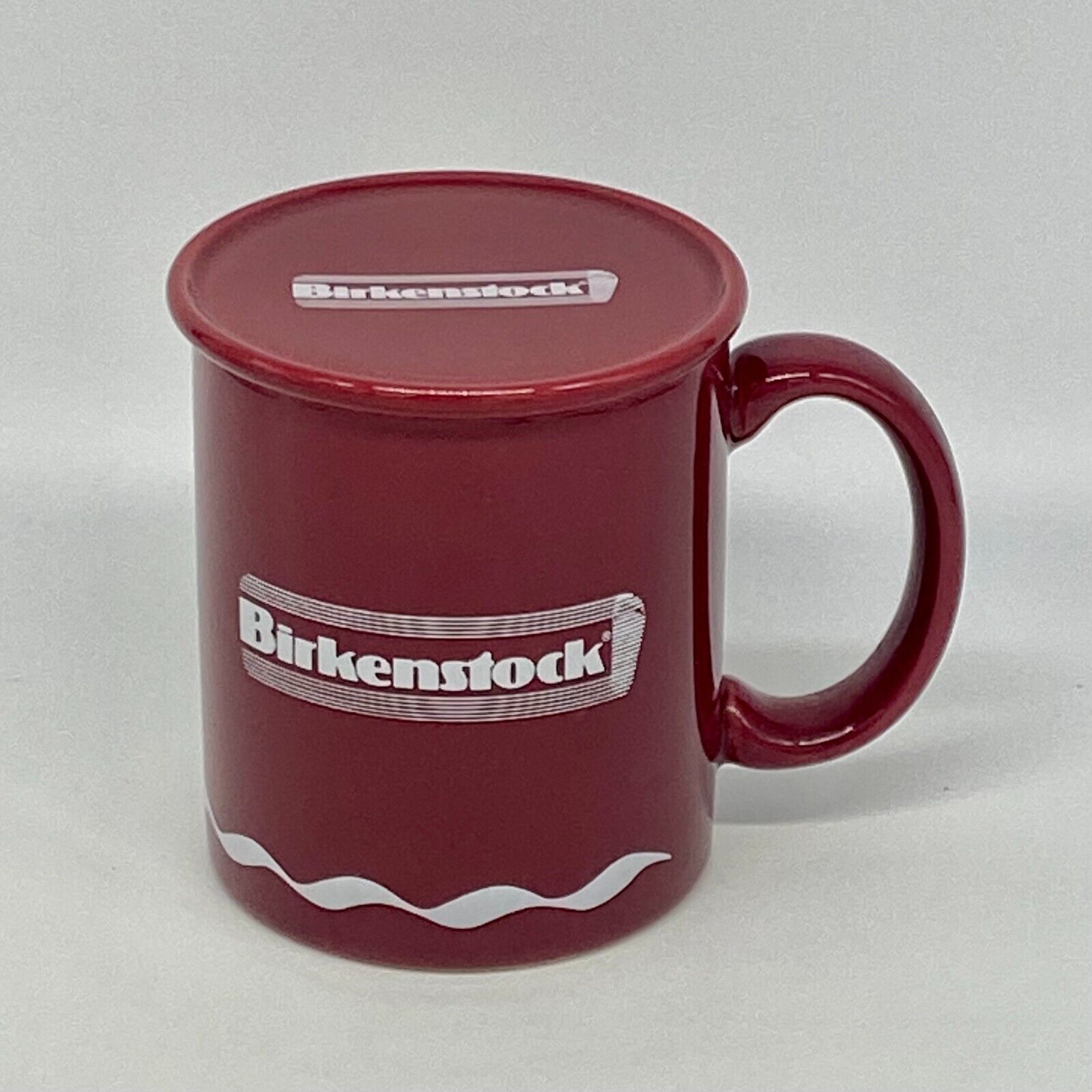 Vintage Birkenstock Coffee Mug Cup w/ Lid Coaster Advertising Retro