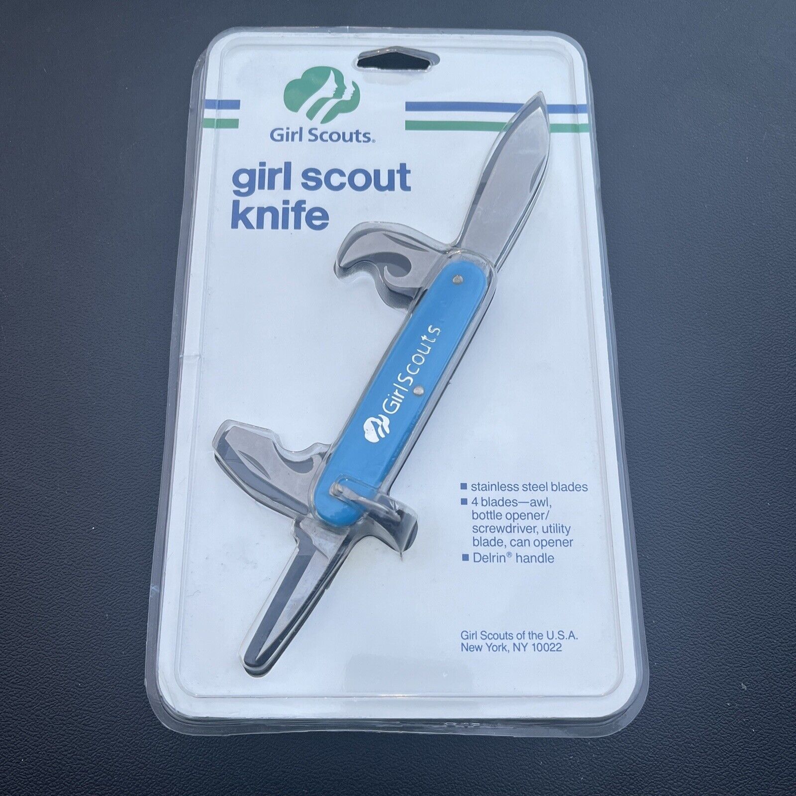 Vintage Blue 1980\'S Girl Scout Knife Folding Pocket Knife Camper Imperial USA