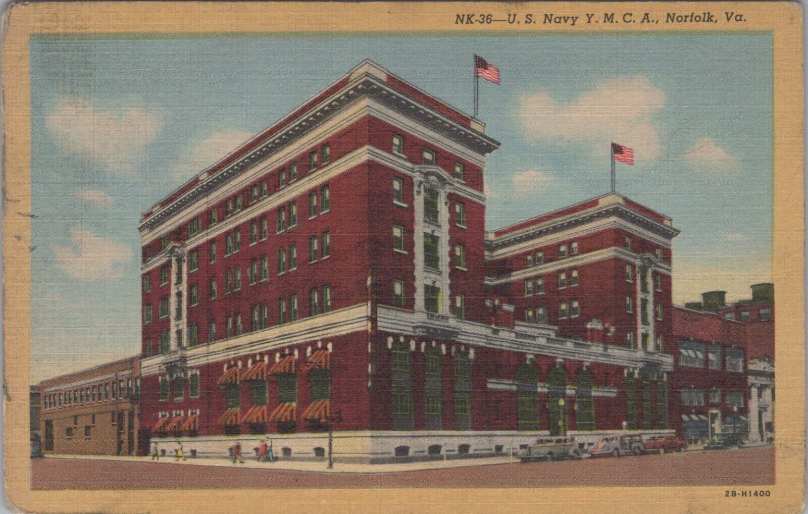 Norfolk Virginia US U.S. Navy YMCA Y.M.C.A Linen Postcard Posted 1957