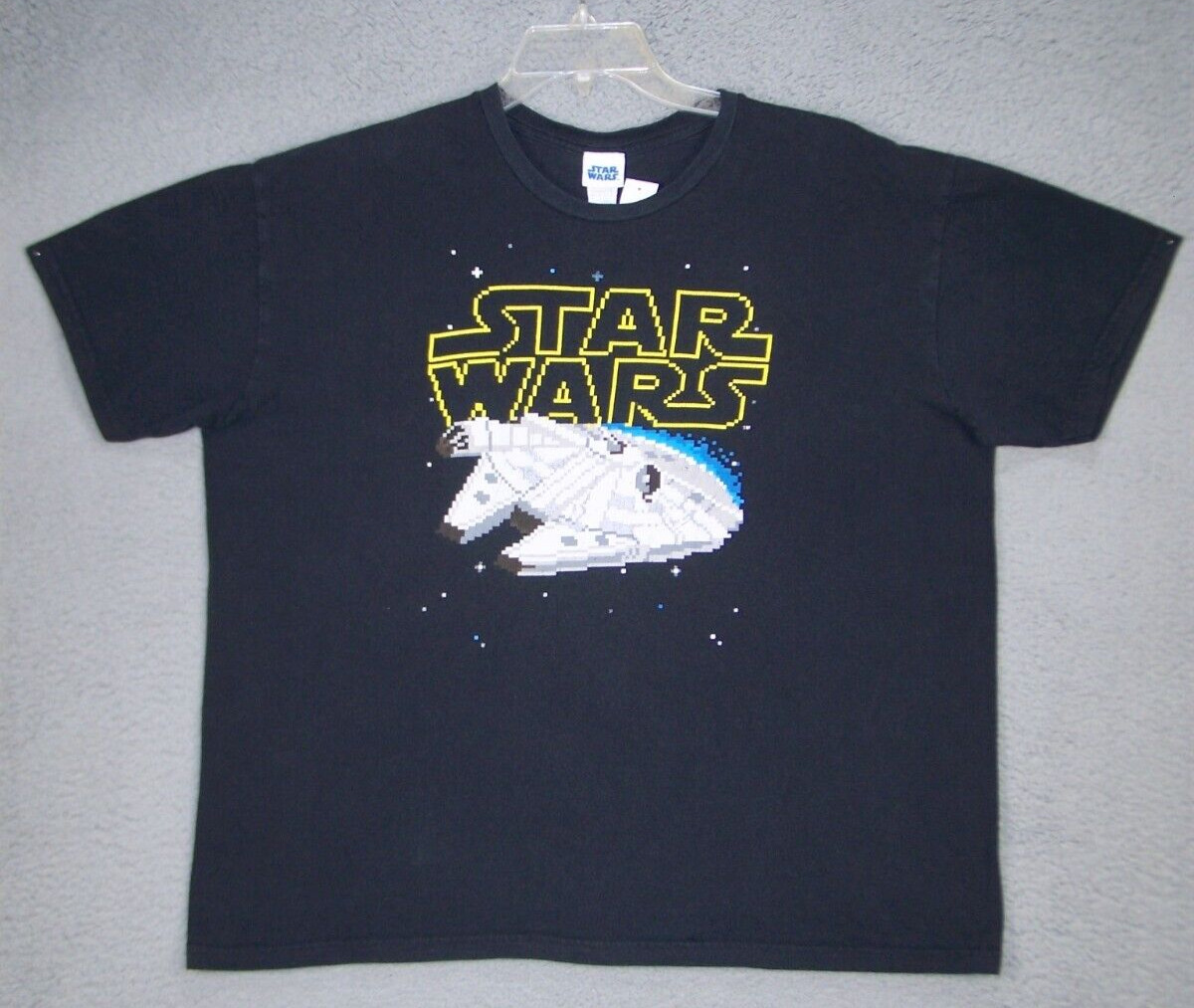 Vintage Star Wars Shirt Black Graphic Millennium Falcon USA Men