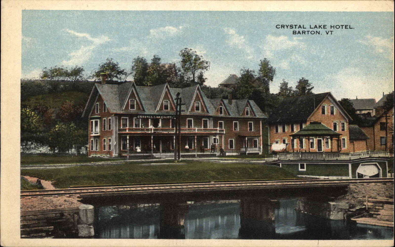 Barton Vermont VT Crystal Lake Hotel c1910 Vintage Postcard
