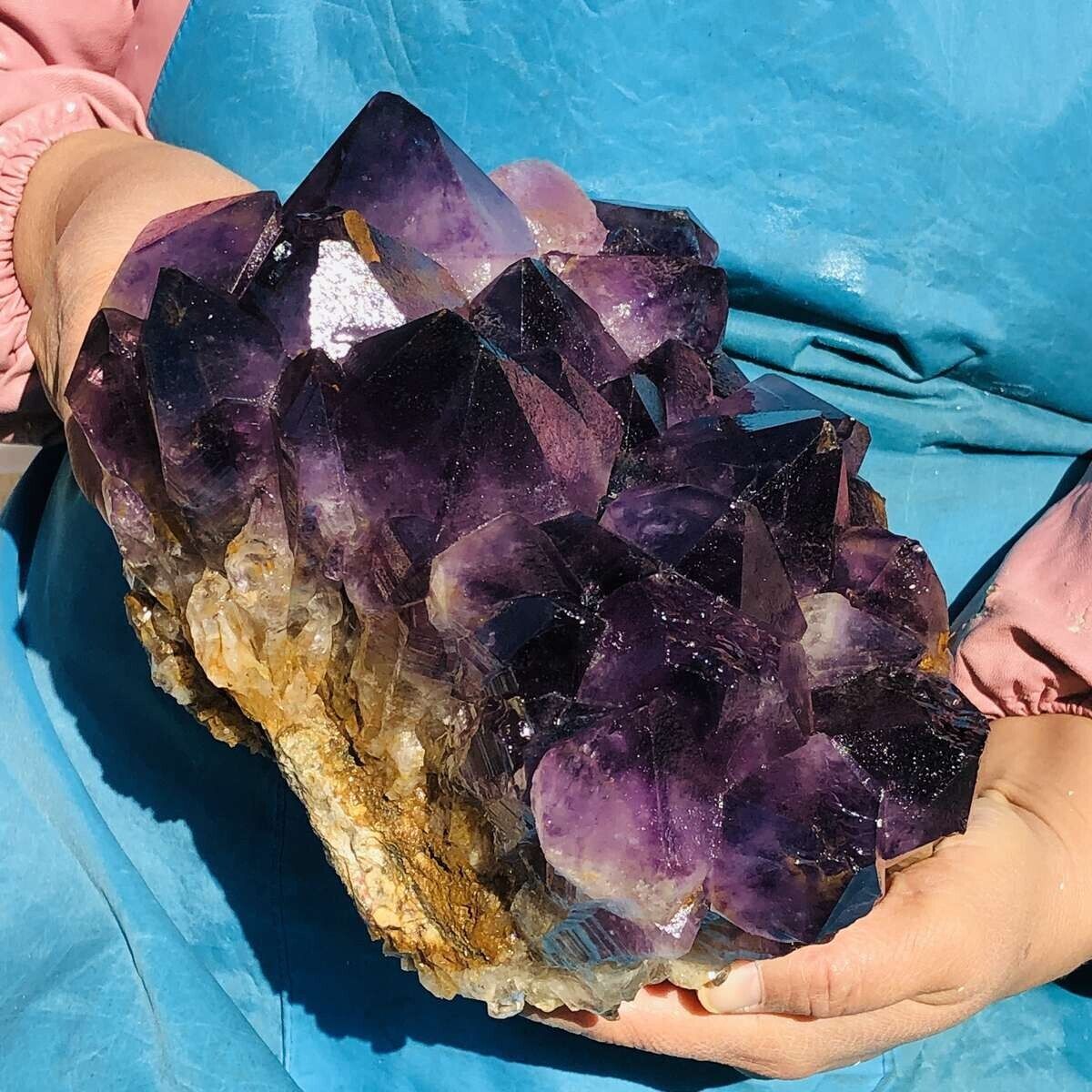 13.7LB Natural Amethyst Cluster Purple Quartz Crystal Rare Mineral Specimen 645