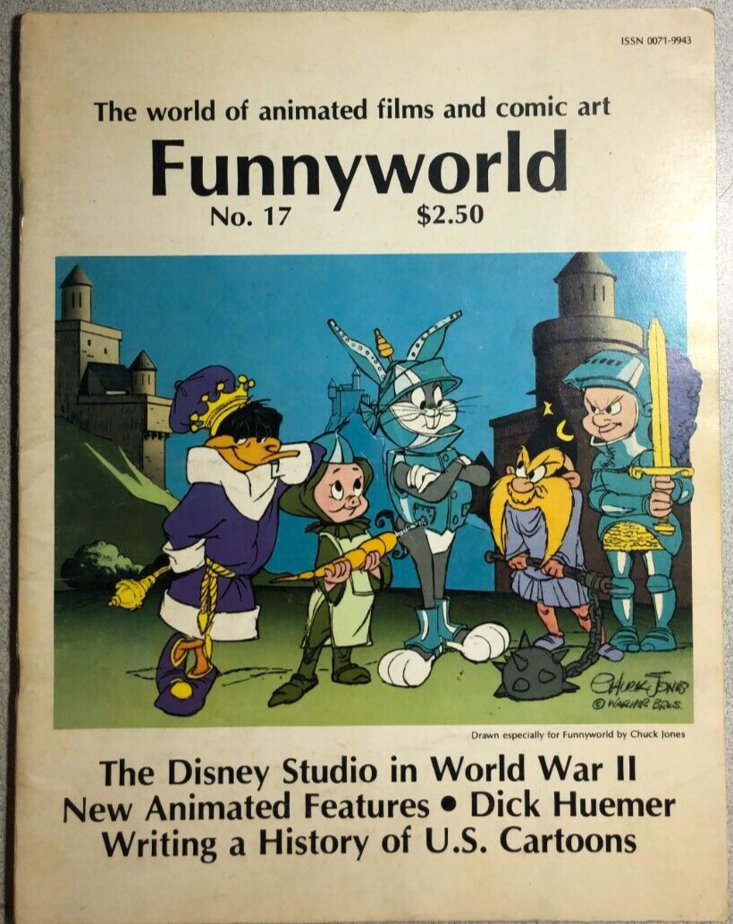 FUNNYWORLD #17 animation fanzine (1977) Disney Studio in World War II, etc. VG+