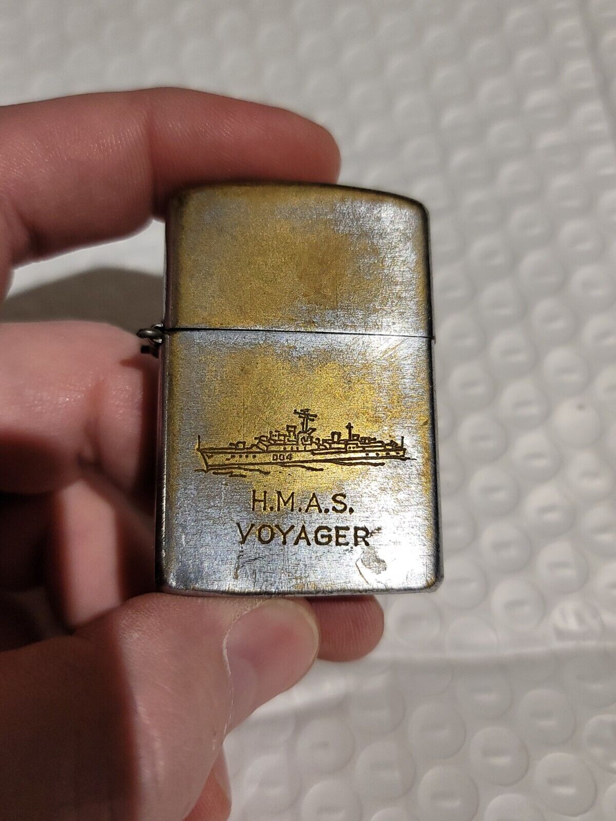 Vintage Austrialian H.M.A.S. VOYAGER lighter very rare item military navy 