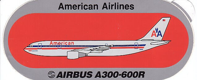 Official Airbus Industrie American Airlines A300-600R in Old Color Sticker