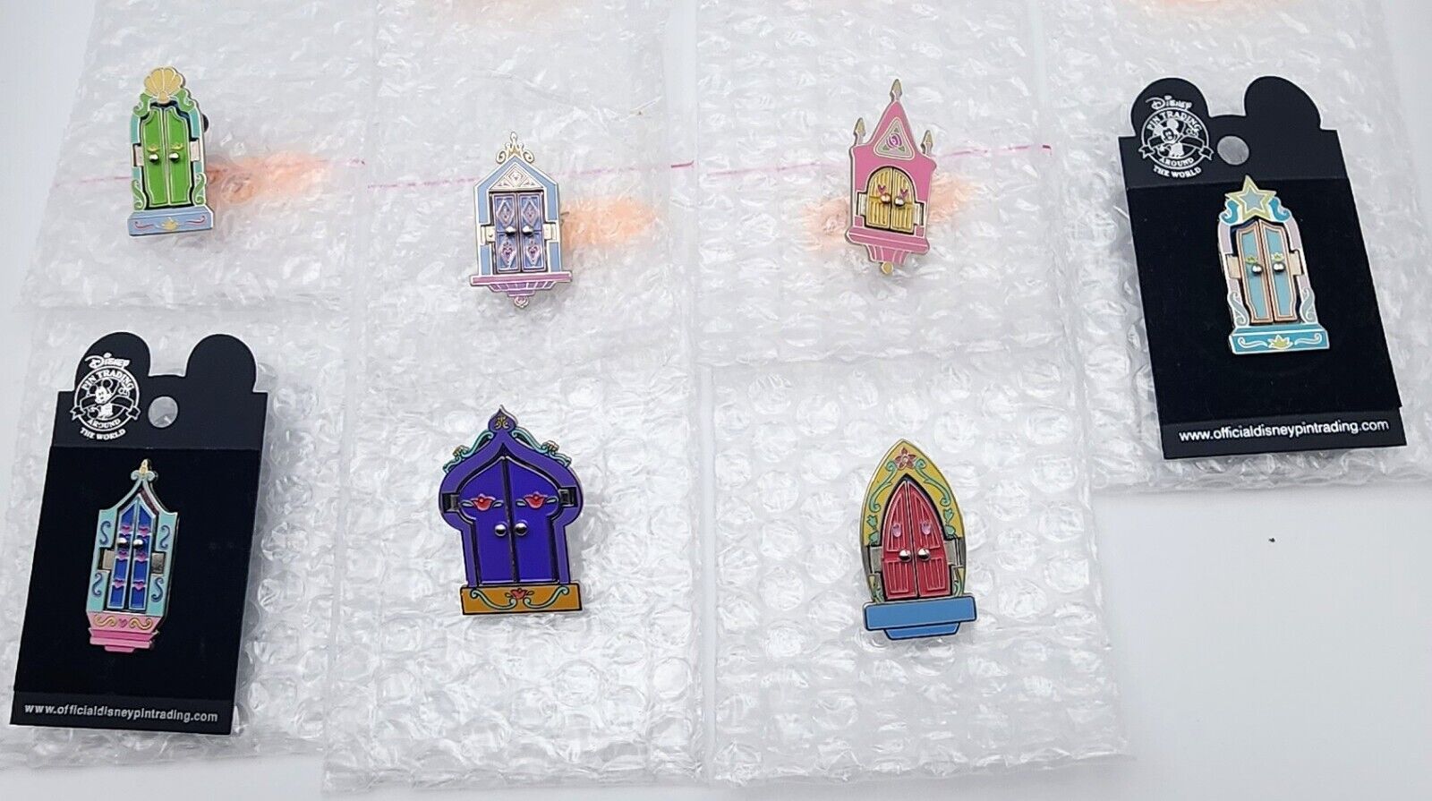 WDW 2002 Disney Princess Hinged Windows Series Complete Set Of 7 Pins (36Y) 